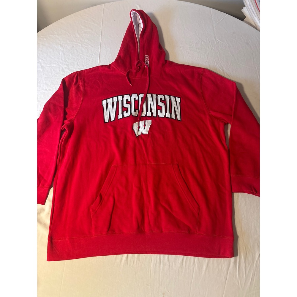Wisconsin Badgers Hoodie Mens 2XL Red NCAA Collegiate Sweatshirt